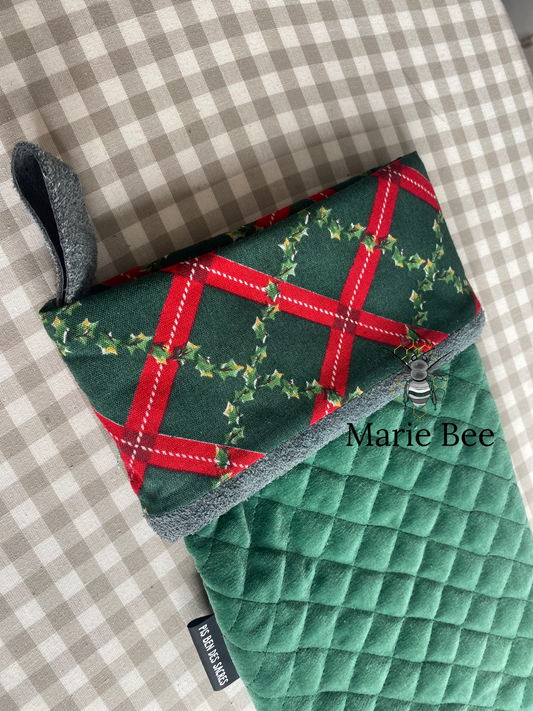 Bas de Noël quadrillé